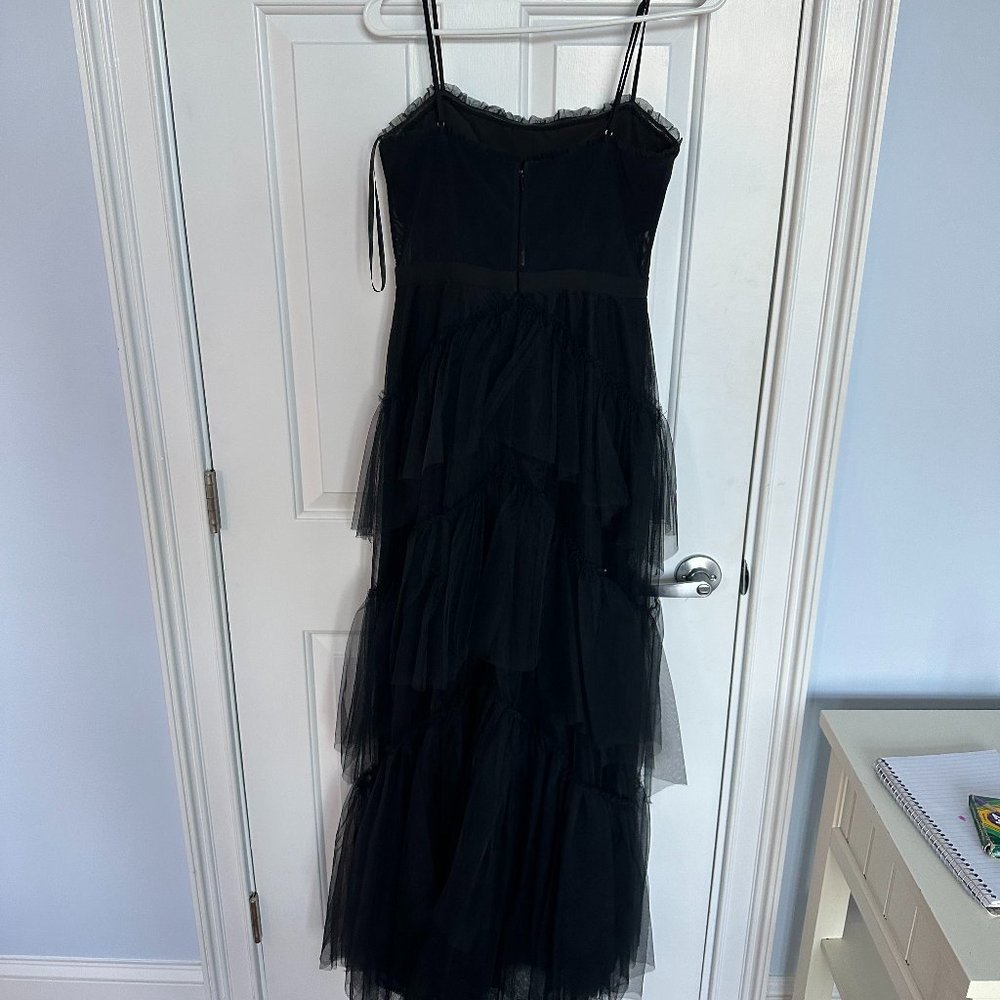 BCBGMAXAZRIA Black Corset Tulle Gown Size 6